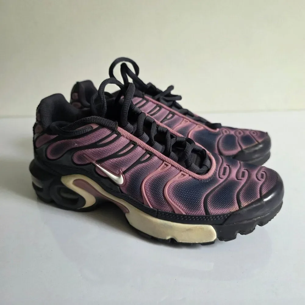 Nike Air Max Plus TN GS Black Pink Fade Sneakers 718071-006 Kids Size 5Y